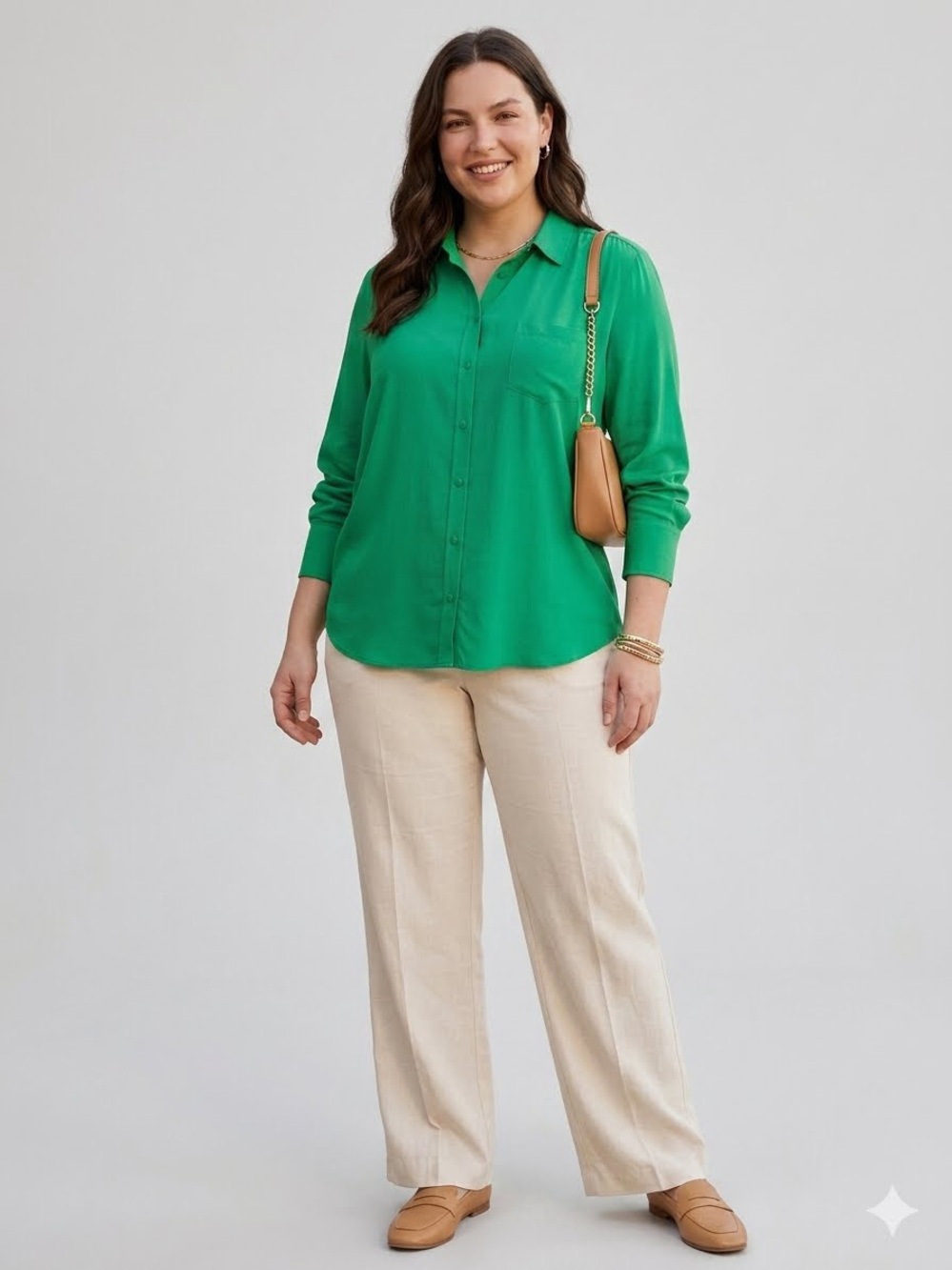 J.Crew 100% Silk Button-Down Shirt Emerald Green Plus Size 22 Elegant Blouse